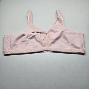 Curvy Couture Women Bra 42DD Light Pink 1010 T Shirt Wireless Lace Bow